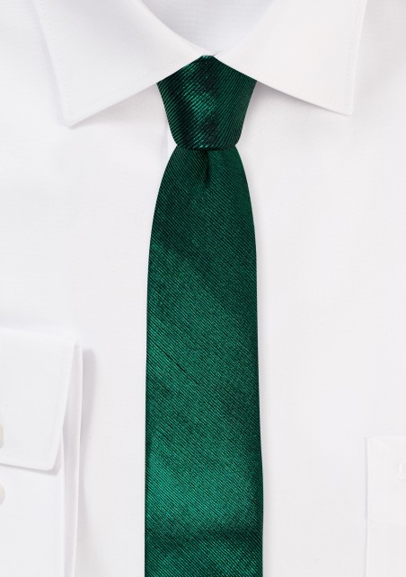 Metallic Green Skinny Tie