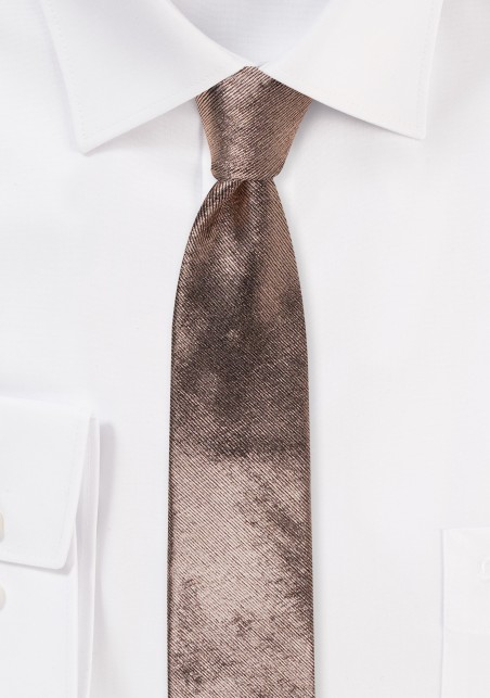 Rose Gold Metallic Skinny Tie