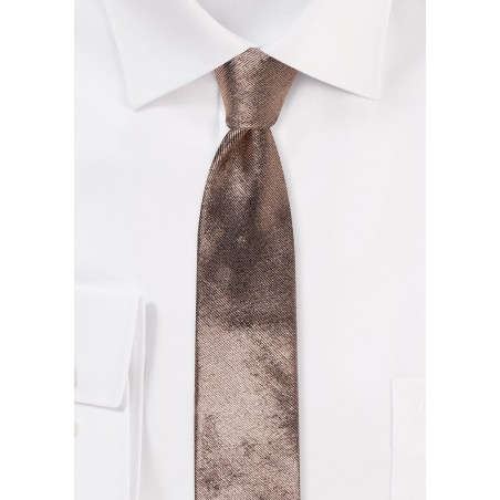Rose Gold Metallic Skinny Tie