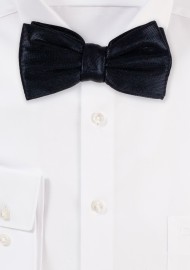 Shiny Faux Leather Bowtie in Black