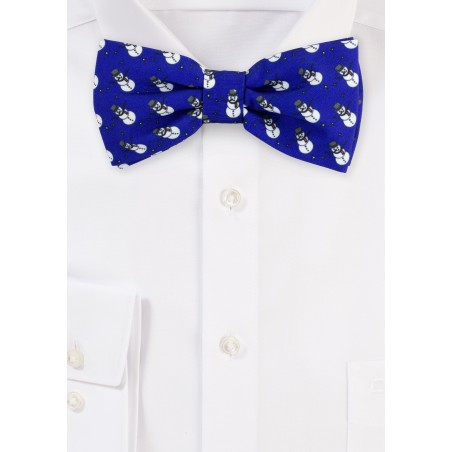 Blue Bow Tie with Snowmen