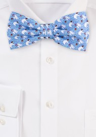 Ice Blue Bow Tie with Polar Bears
