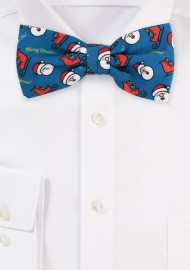 Pine Green Bow Tie with HoHoHo Holiday Print