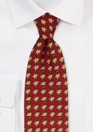 Gingerbread Man Tie in Dark Burgundy