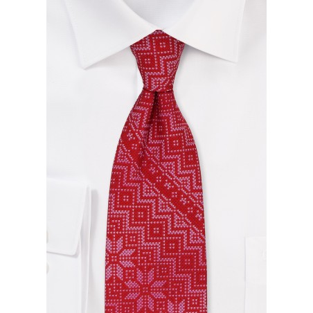 Norwegian Christmas Print Necktie