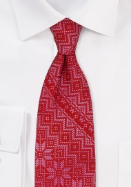Norwegian Christmas Print Necktie