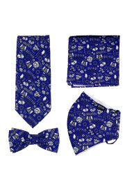 Blue Hanukkah Print Face Mask Set