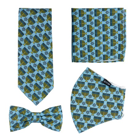 Blue and Gold Hanukkah Print Face Mask Set