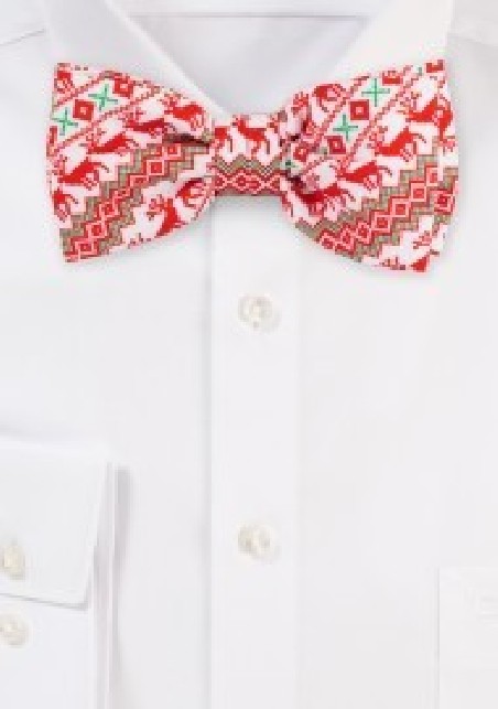 Bow Tie in Scandinavian Christmas Print