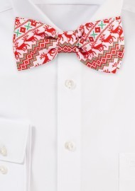 Bow Tie in Scandinavian Christmas Print
