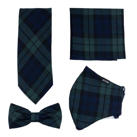 Tartan Plaid Face Mask and Tie Set