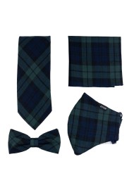 Tartan Plaid Face Mask and Tie Set