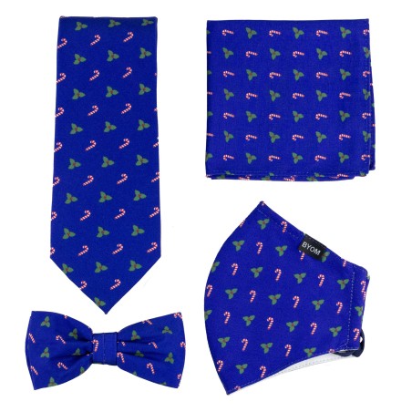 Christmas Print Mens Face Mask Gift Set in Blue