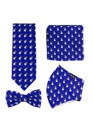 Blue Face Mask Set with Tiny Snowmen