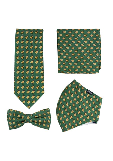 Dark Green Gingerbread Man Mask Set