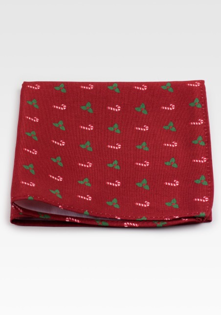 Pocket Square in Christmas Print