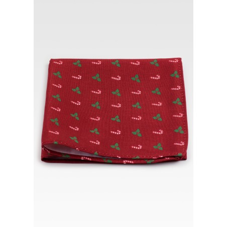 Pocket Square in Christmas Print