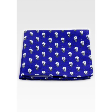 Snowman Print Hanky in Navy
