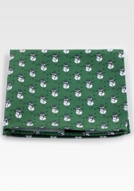 Snowman Print Hanky in Forest Green