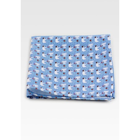 Hanky with Polar Bears in Ice Blue