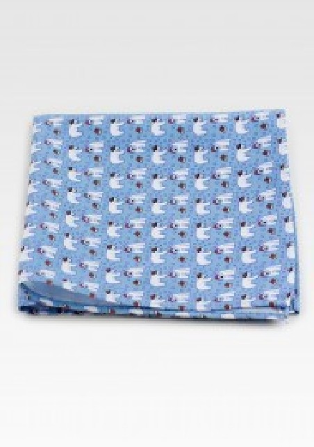 Hanky with Polar Bears in Ice Blue