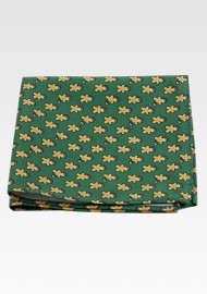 Green Pocket Square with Gingerbread Men