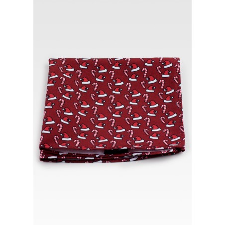Holiday Print Pocket Hanky in Red