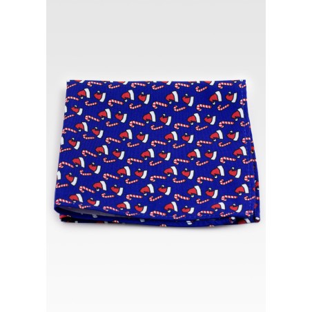 Royal Blue Hanky with Red Santa Hats