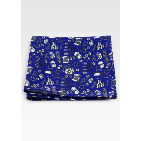 Hanukkah Print Pocket Square