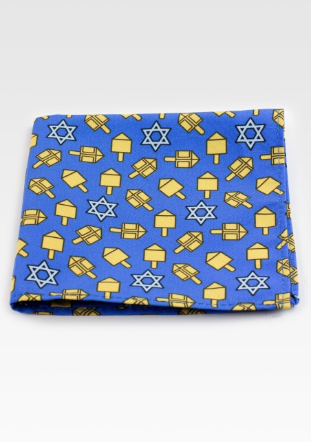 Pocket Square with Dreidel Print