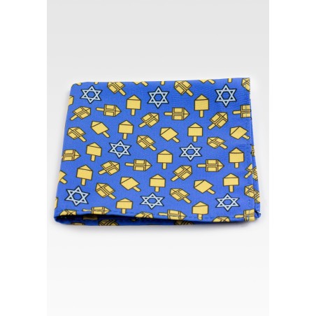 Pocket Square with Dreidel Print