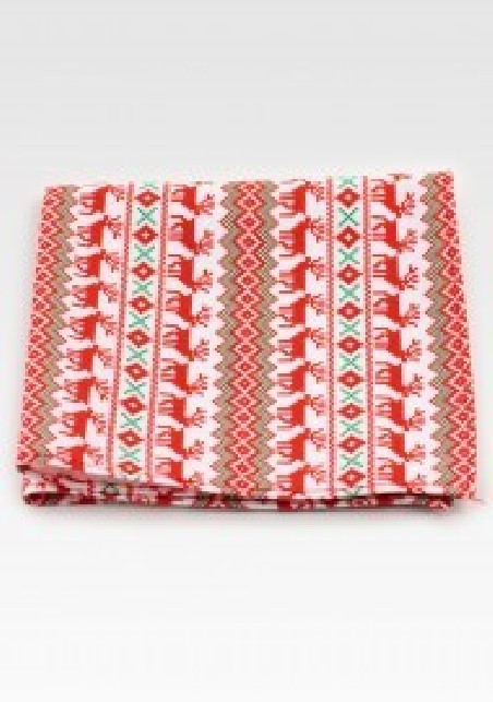 Scandinavian Holiday Print Pocket Square