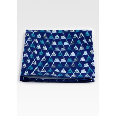 Dark Teal Hanky with Christmas Tree Print