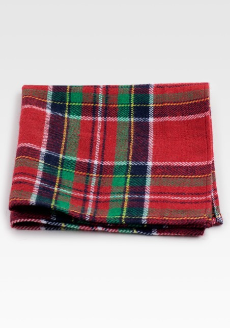 Christmas Plaid Pocket Square