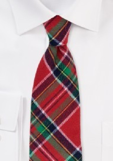 Christmas Plaid Necktie in Cotton