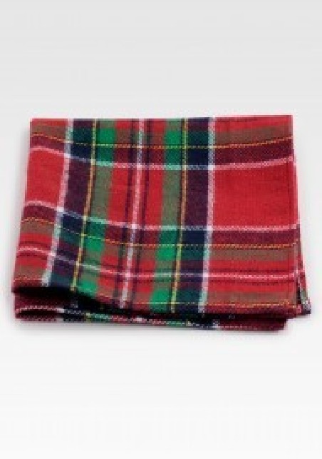 Christmas Plaid Pocket Square