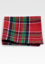 Christmas Plaid Pocket Square
