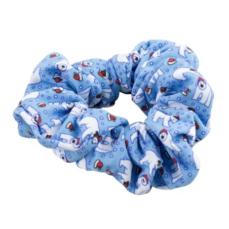 Ice Blue Scrunchie with Polar Bears