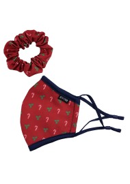 Kids Mask and Scrunchie Set in Christmas Print