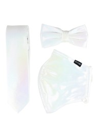 White Glitter Mask and Tie Set