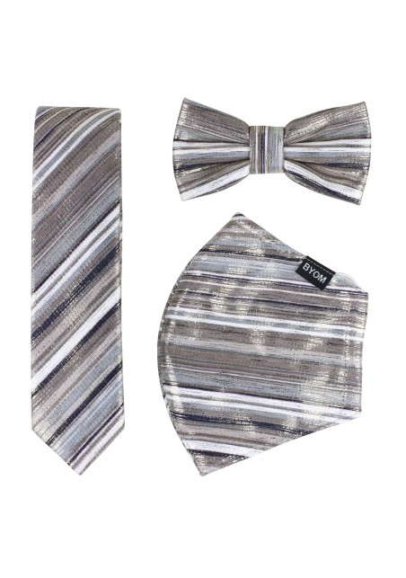 Glitter Stripe Mask Set in Platinum and Rose Gold