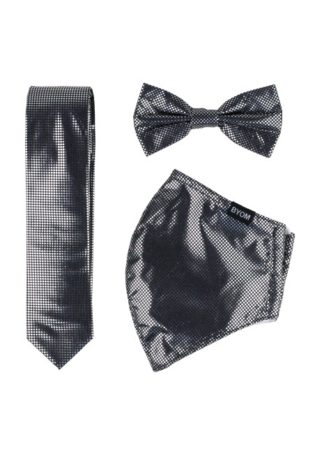 Metallic Print Mask and Tie Set