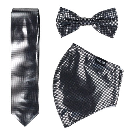 Metallic Print Mask and Tie Set