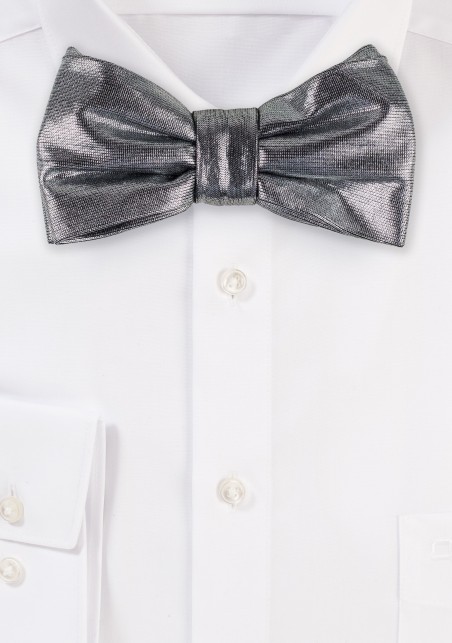 Sparkly Silver Bow Tie