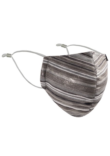 Glitter Stripe Mask in Platinum and Rose Gold