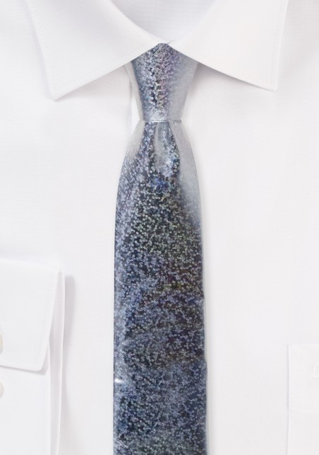 Glitter Necktie in Silver