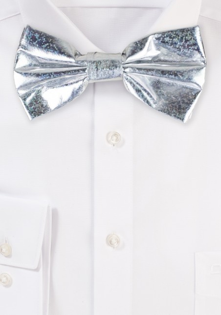 Glitter Bow Tie in Silver