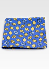 Dreidel Print Pocket Square