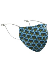 Blue and Gold Hanukkah Print Face Mask