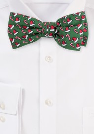 Green Bow Ties with Santa Hats and Candy Canes